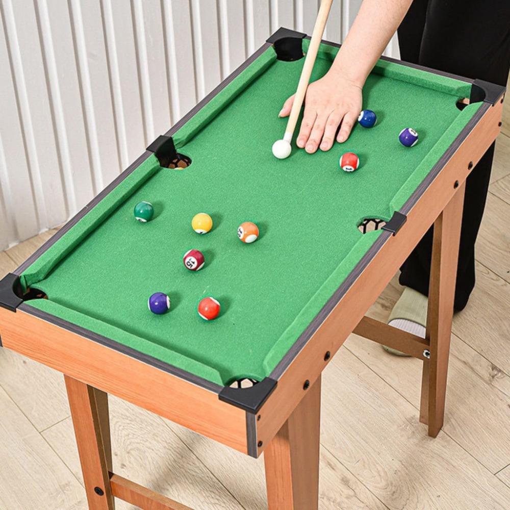 Mini Pool Game Table with 2 Sticks (Wooden and Green) - 69cms