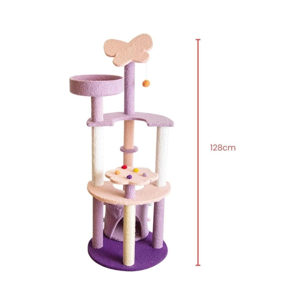 Butterfly Plush Cat Condo Cat Tree Pink Purple - 160cms