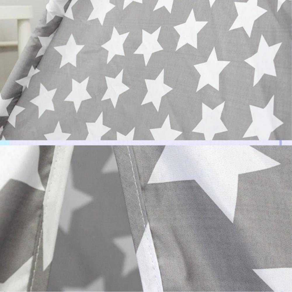 Kids Teepee Tent with Side Window - Grey Star