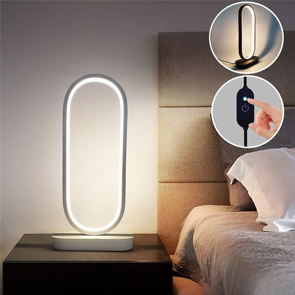 LED Aluminium Desk Night Lamp - Oval Shape (Black)