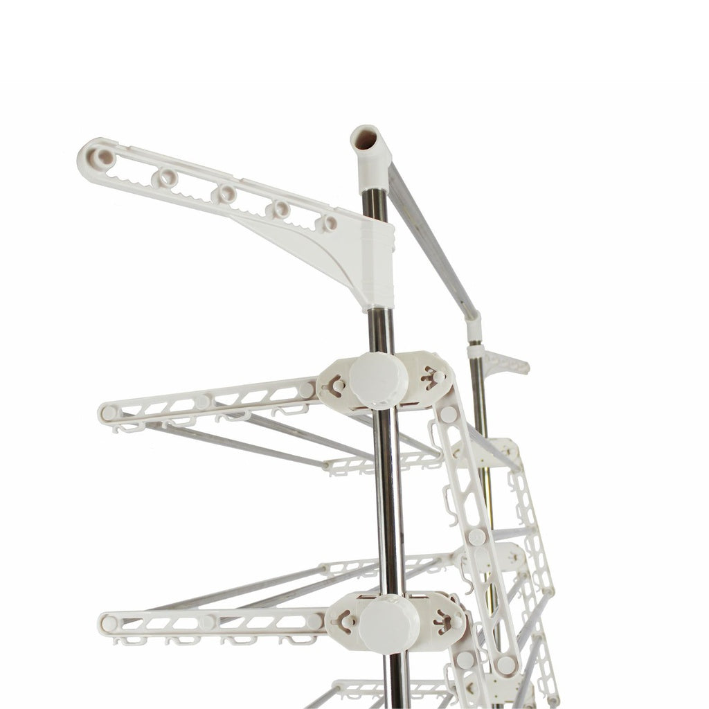 Adjustable and Foldable Clothing Laundry Drying Rack 3 Tier - White