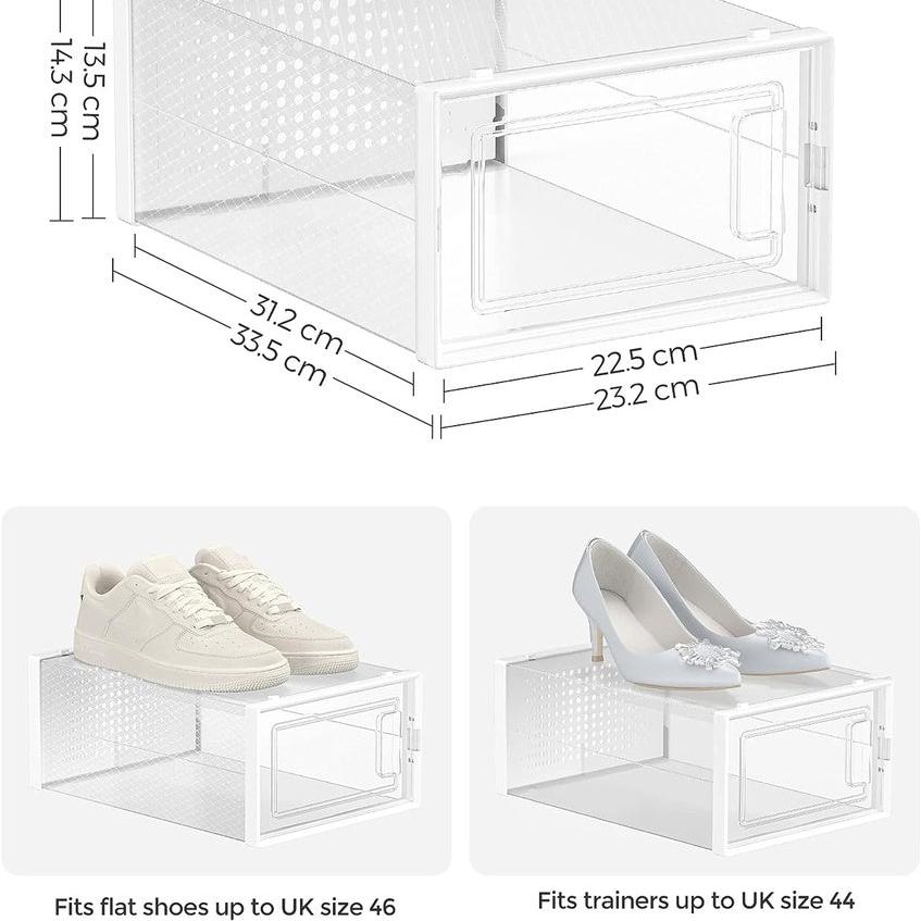 Pack of 18 Foldable and Stackable Shoe Boxes