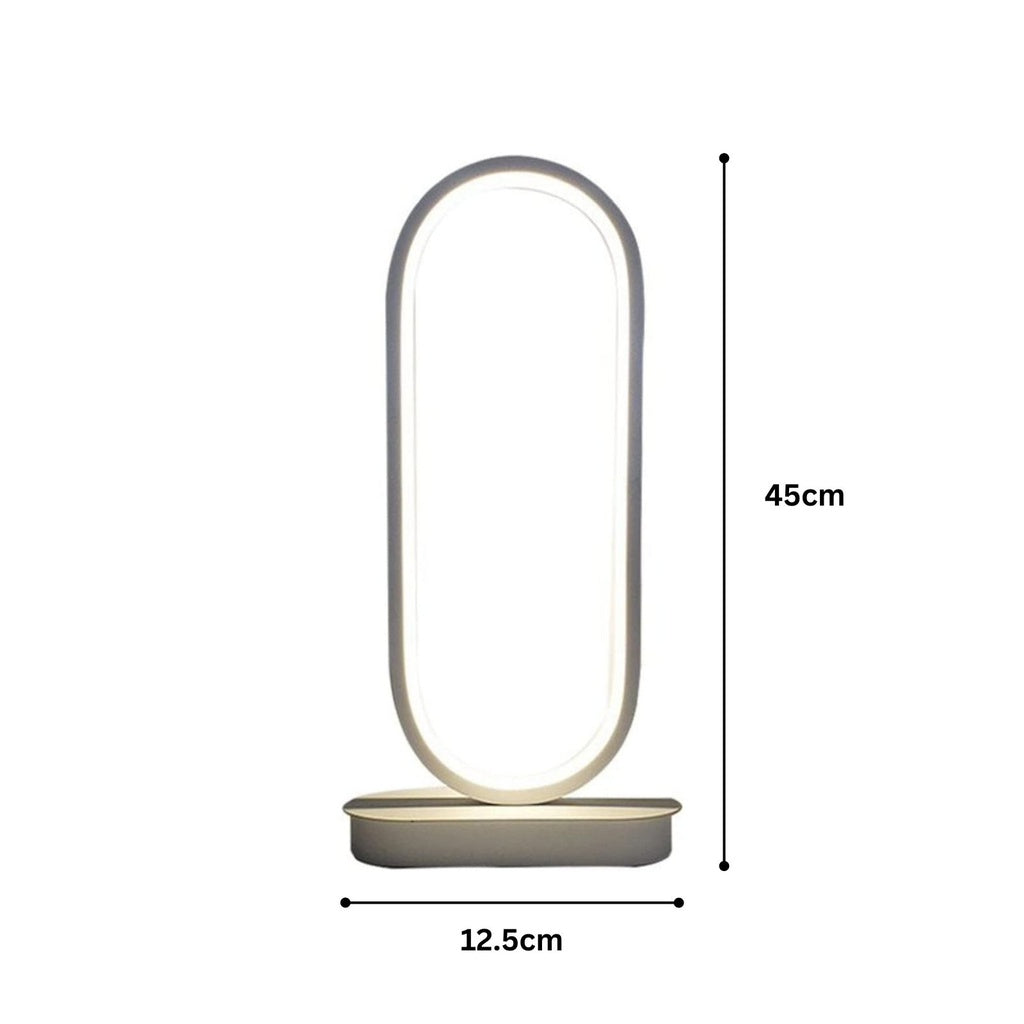 LED Aluminium Desk Night Lamp Oval Shape (White)