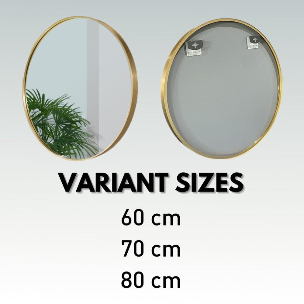 Round Aluminium Wall Mirror - 60cms