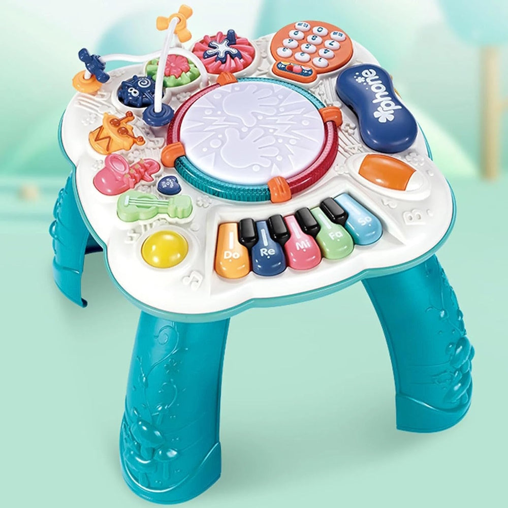 Kids Music Learning Activity Table (Blue and White)