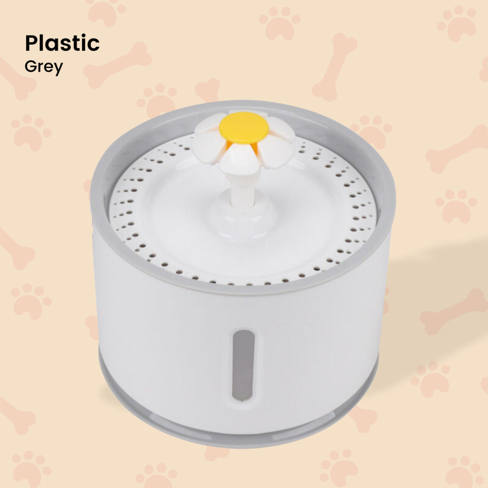 2.4L Automatic Pet Water Fountain Drinking Dispenser And Filter Grey