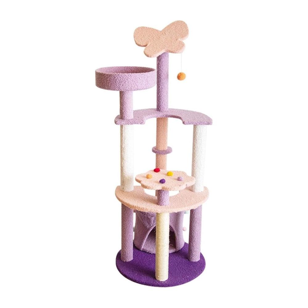 Butterfly Plush Cat Condo Cat Tree Pink Purple - 160cms