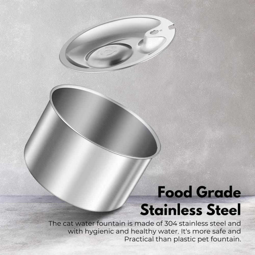 2L Stainless Steel Pet Water Fountain