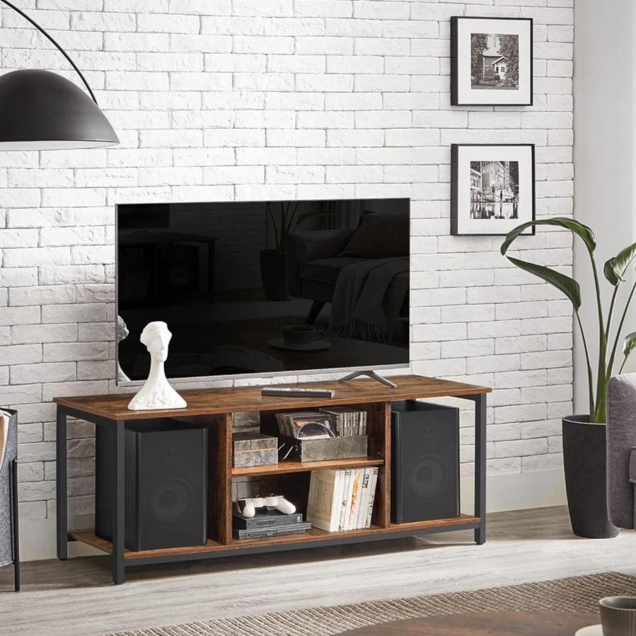 Lowboard TV Cabinet for TVs up to 60 Inches - Vintage Brown/Black