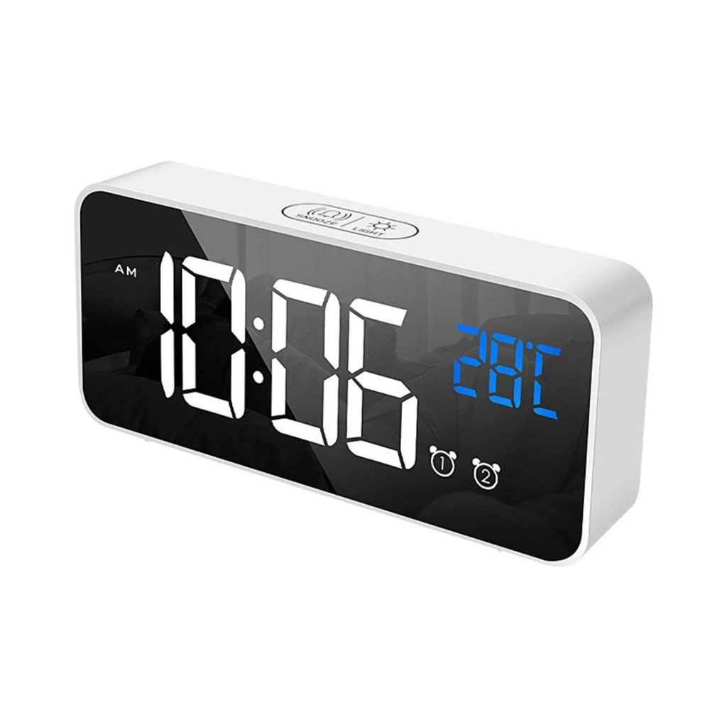 Mirrored White Digital Clock