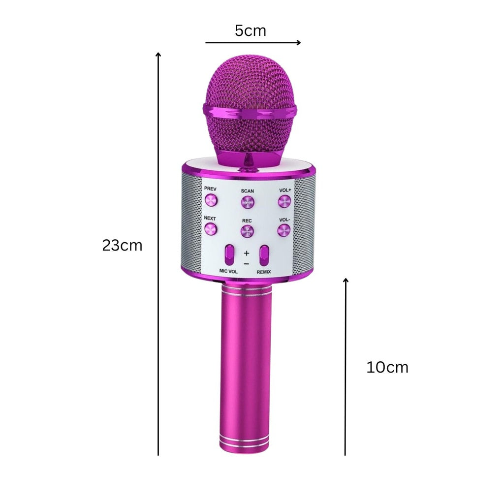 4 in 1 Wireless Bluetooth Karaoke Microphone with Record Function (Pink)