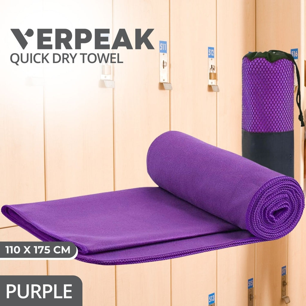 Quick Dry Gym Sport Towel 110 x 175CM (Purple)