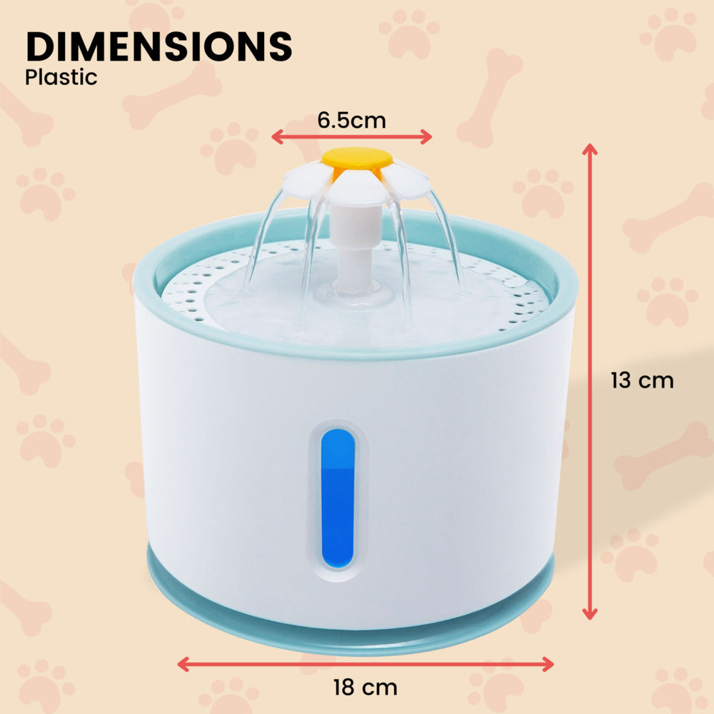 2.4L Automatic Pet Water Fountain Drinking Dispenser And Filter- Blue