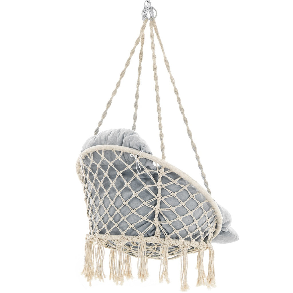 Hammock Hanging Chair with Cushion - Grey