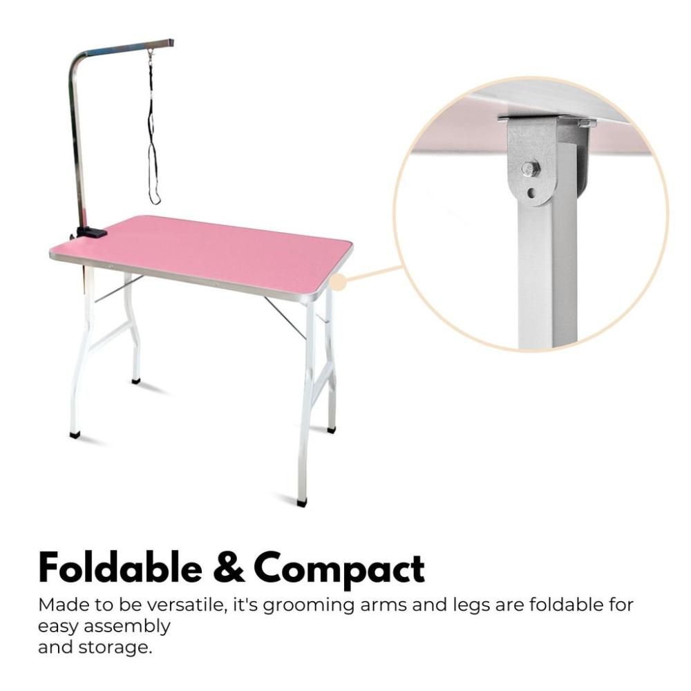 Pet Grooming Table 90cm Single Pole (Pink)