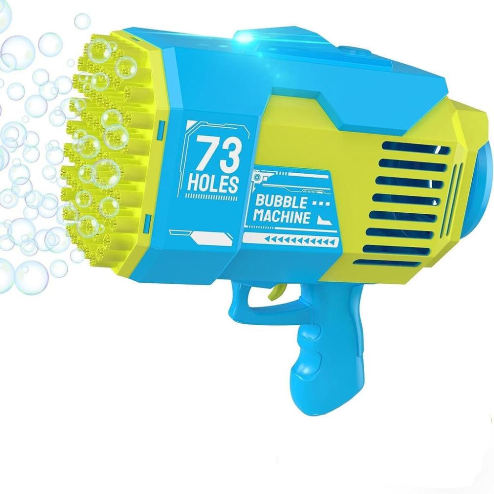 73 Holes Rechargeable Bubbles Machine Gun (Blue and Green)