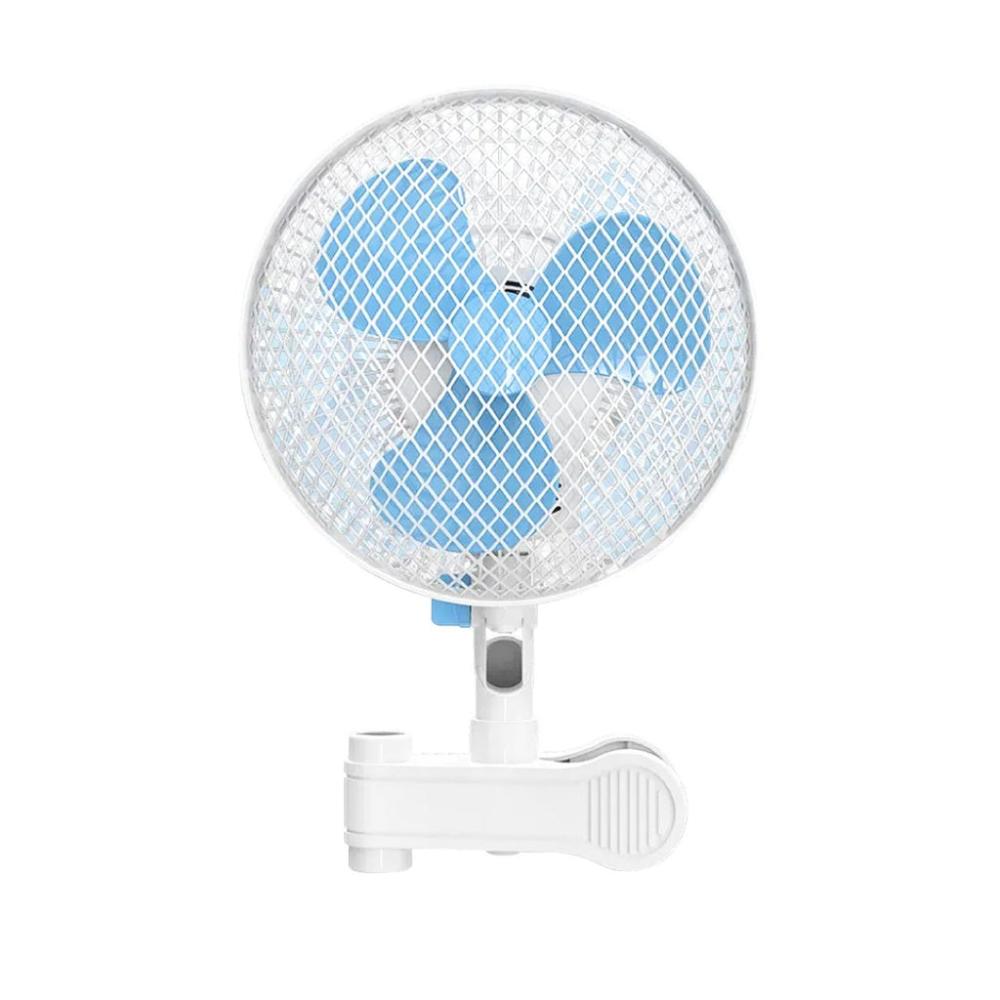 Portable Oscillating Clip Fan With 2 Speed (White +Blue)