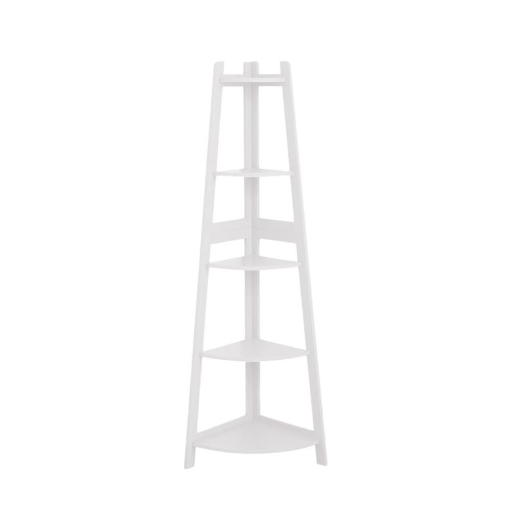 5 Tier Corner Ladder Shelf (White)