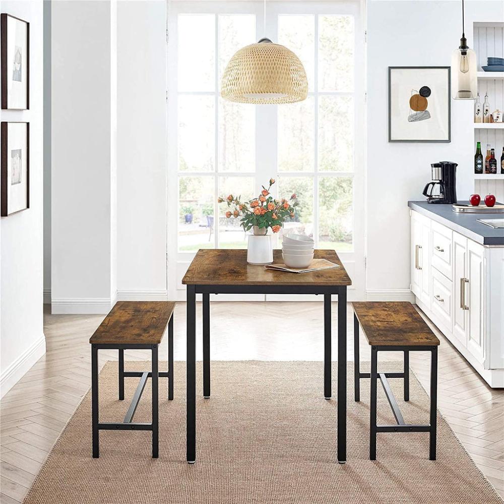 Dining Table Set with 2 Benches