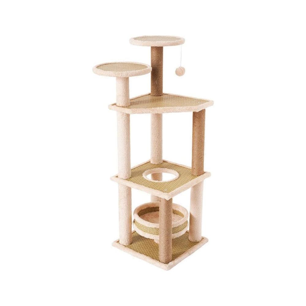 5 Layer Cat Condo Cat Tree - Beige 120cms