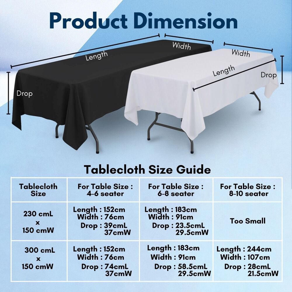 Polyester Tablecloth 300cm (Black)