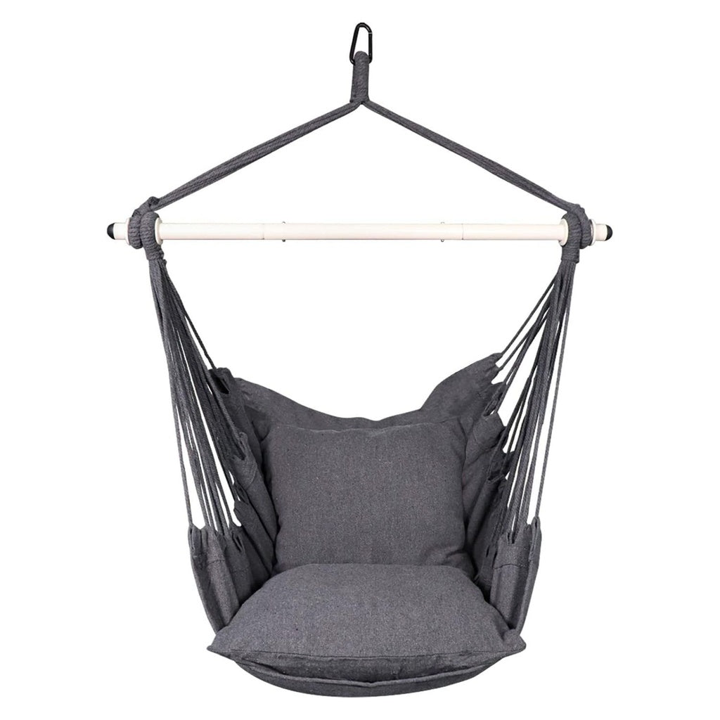 Hammock Chair Swing with Cushion and Pillow - Dark Grey