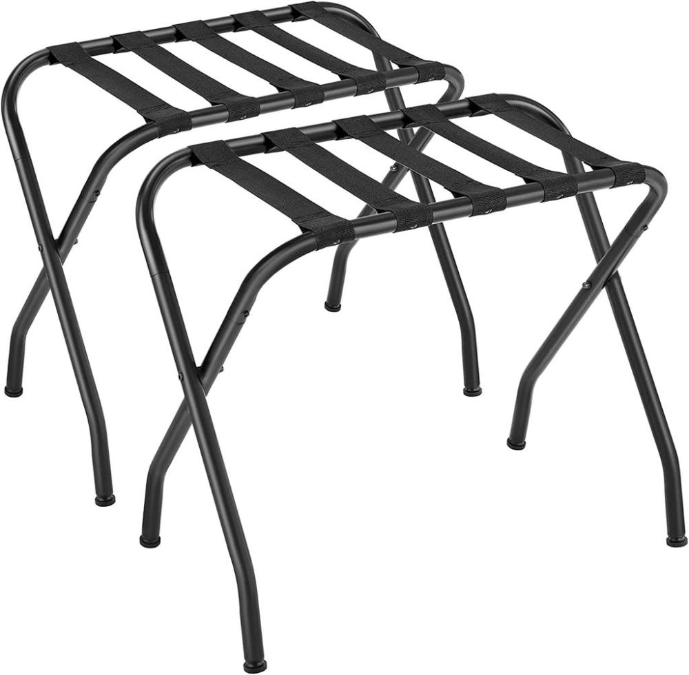 Steel Folding Luggage Rack Pack of 2 - Black