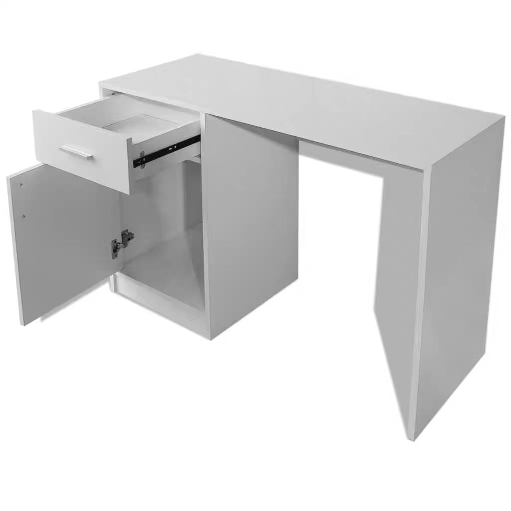 Office Computer Desk with 1 Drawer (White)