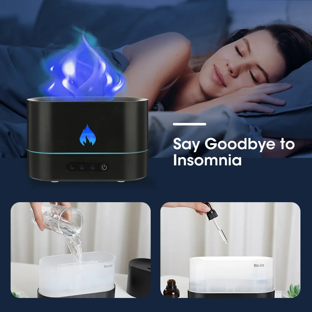 Flame Humidifier Fire 250ml Black