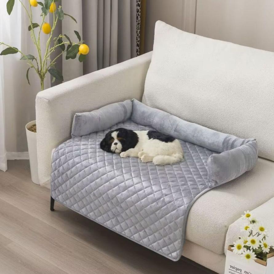 Pet Sofa Cover with Bolster Medium Size (Light Grey)