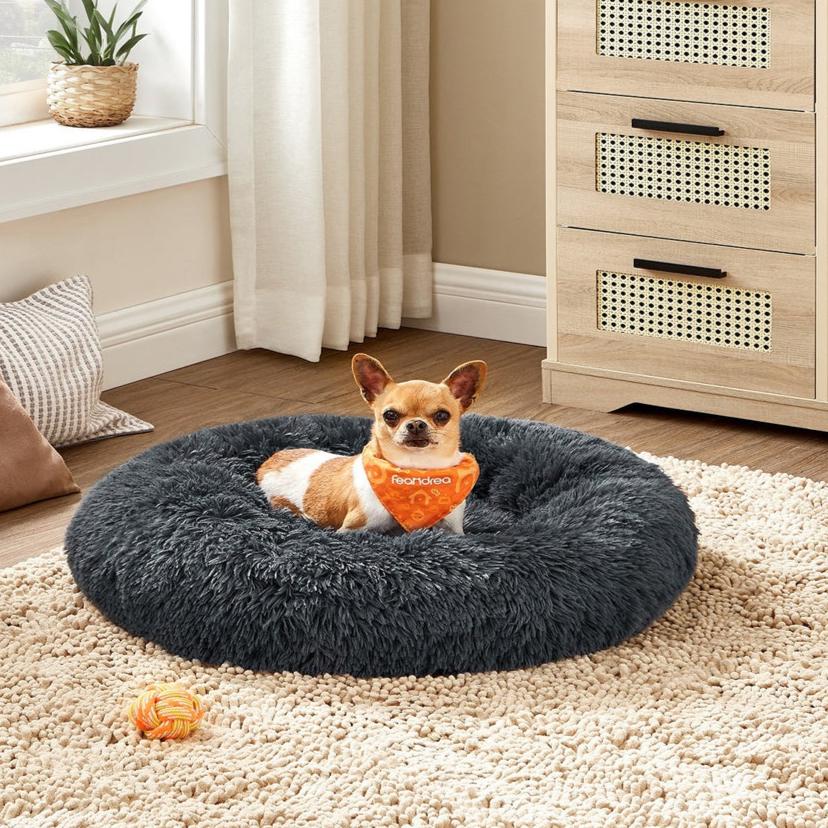 Dog Bed with Removable Washable Cushion - Dark Gray 60cm