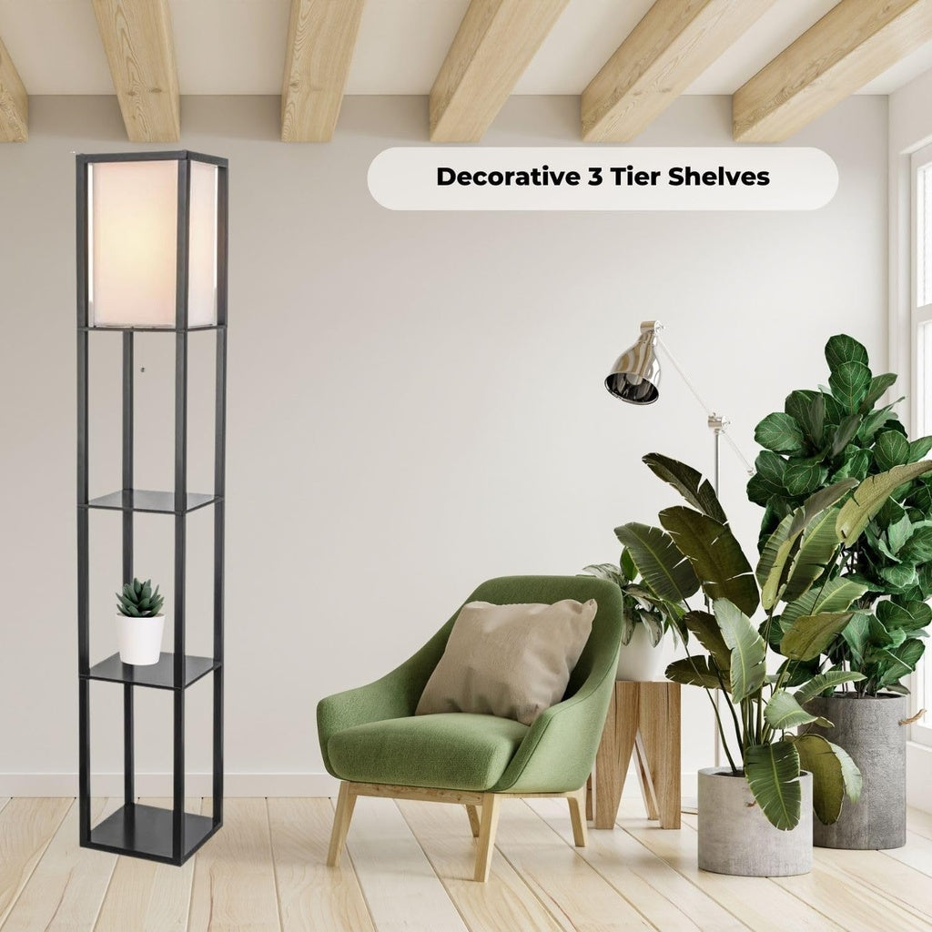 Floor Vintage Lamp Shelf 160cms (Black)