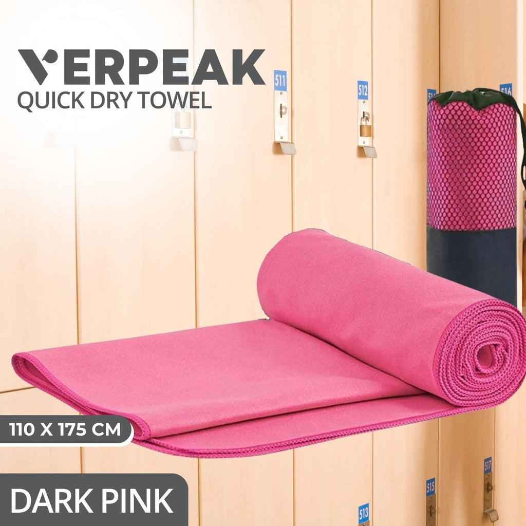 Quick Dry Gym Sport Towel 110 x 175CM (Dark Pink)