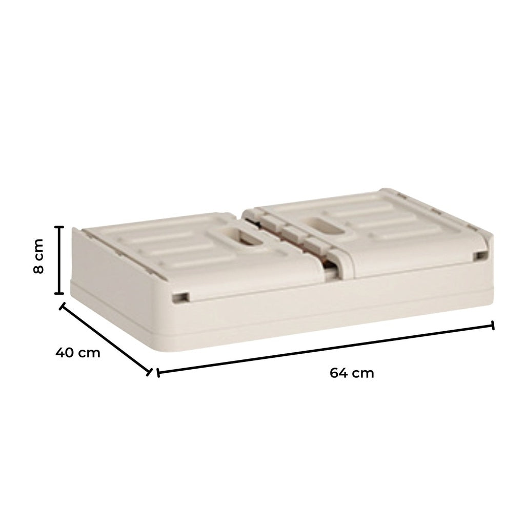 Foldable Storage Organizers (Ivory +Brown) - 72L