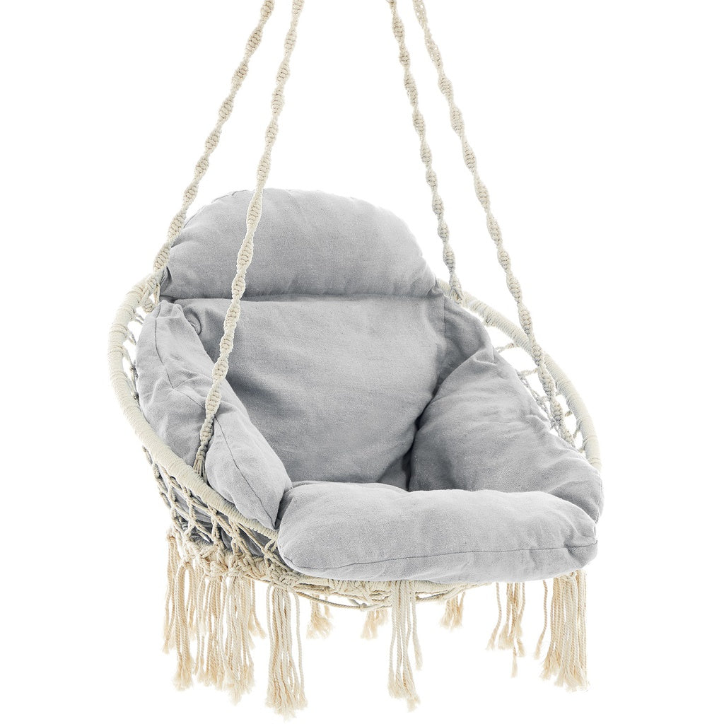 Hammock Hanging Chair with Cushion - Grey