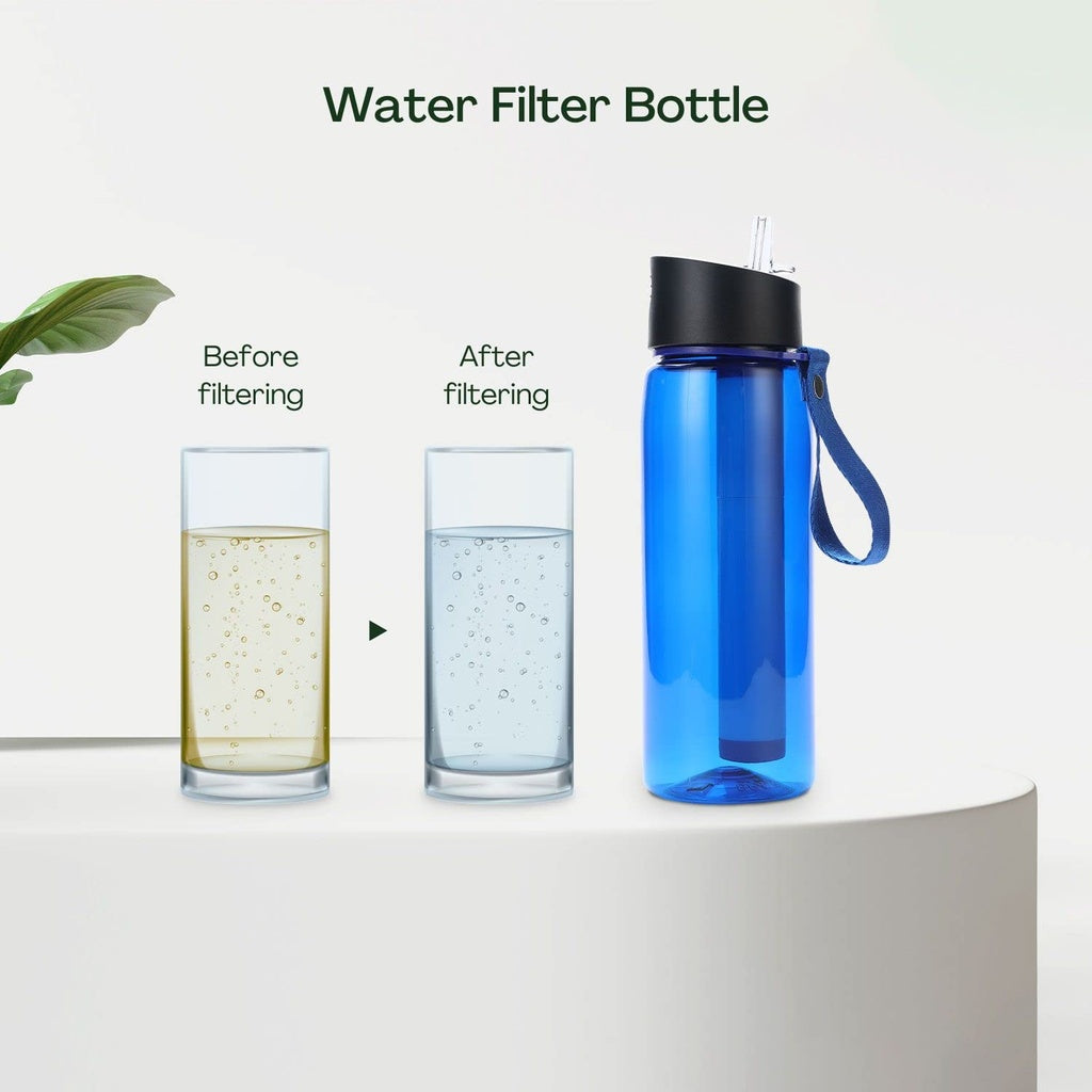 Ultralight and Durable Water Filter Straw with Bottle 550ML