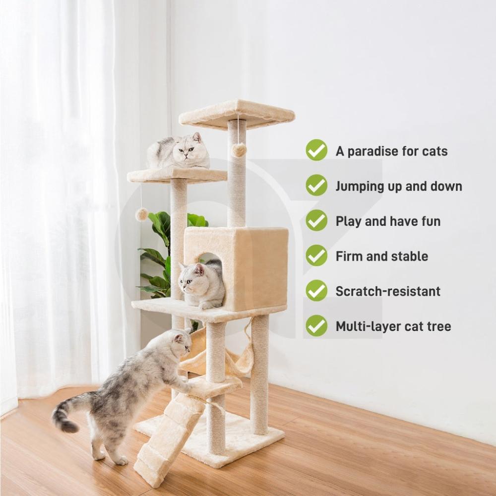 Playful and Fun Cat Tree (138cm Dark Grey)