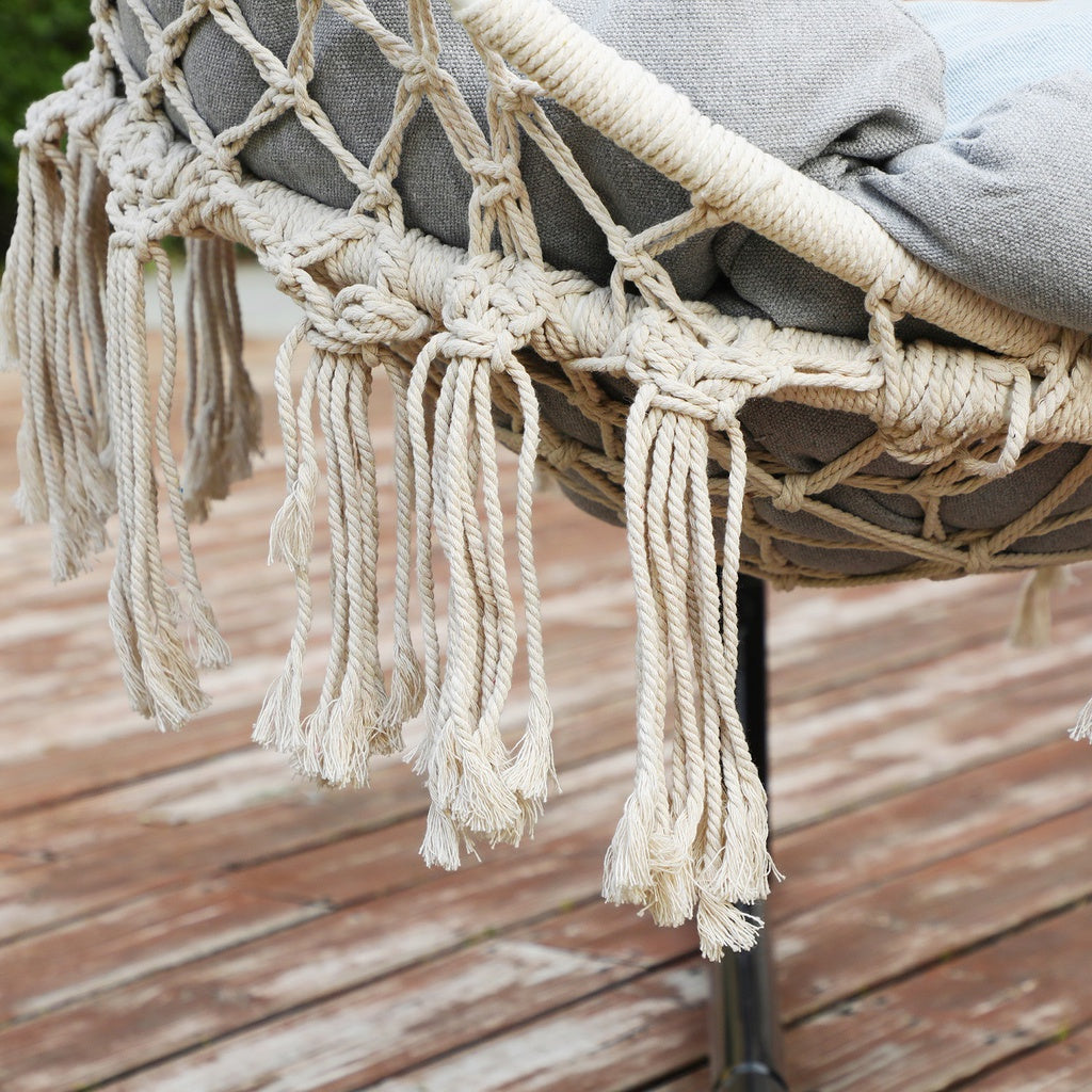 Hammock Hanging Chair with Cushion - Grey