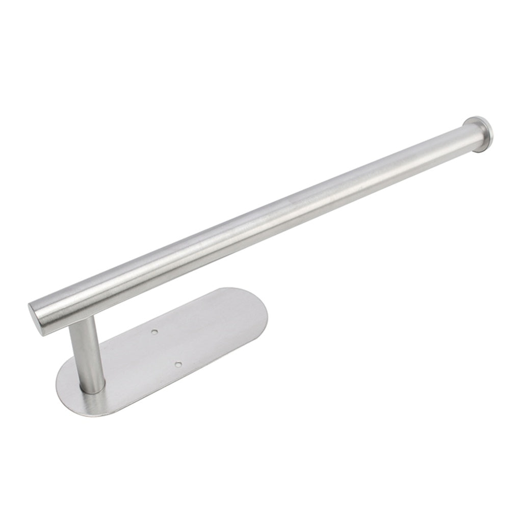 Self Adhesive or Drilling Paper Towel Holder Wall Mount (Silver)