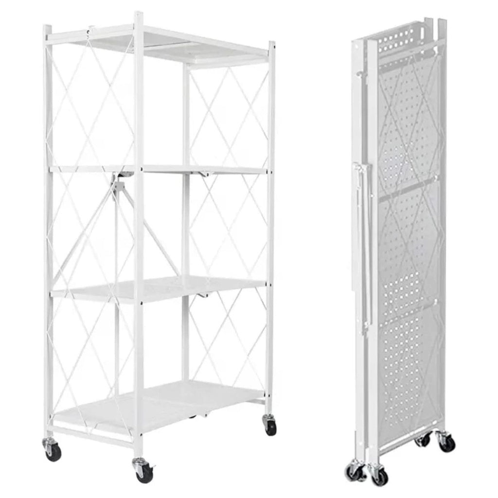 Foldable 4 Tier Storage Shelf (White)