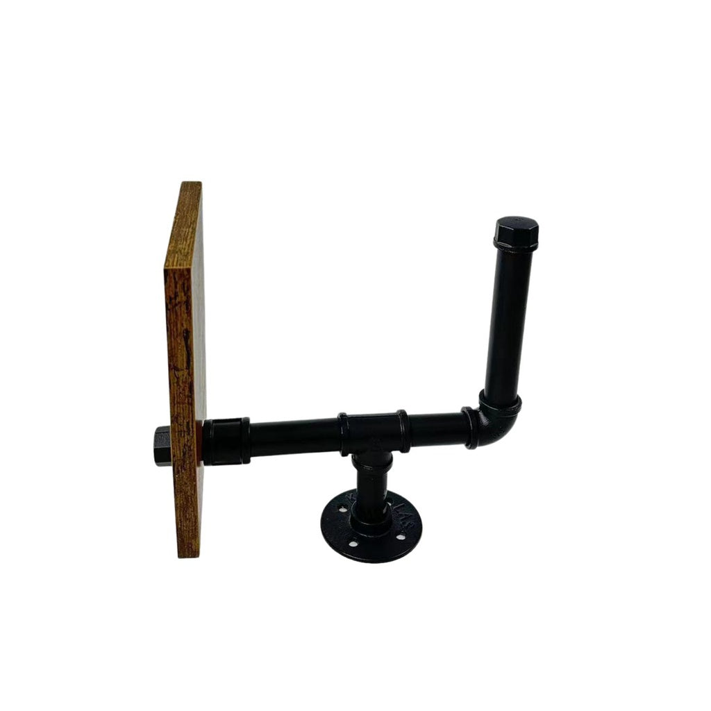 Industrial Pipe Toilet Paper Roll Holder with Phone Shelf