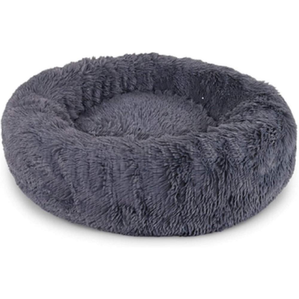 Smooth Plush Round Pet Bed XL 100cms (Dark Grey)