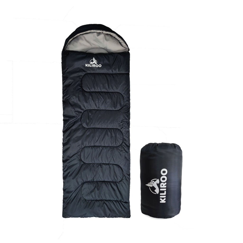 Camping Fibre Sleeping Bag 350GSM - Black