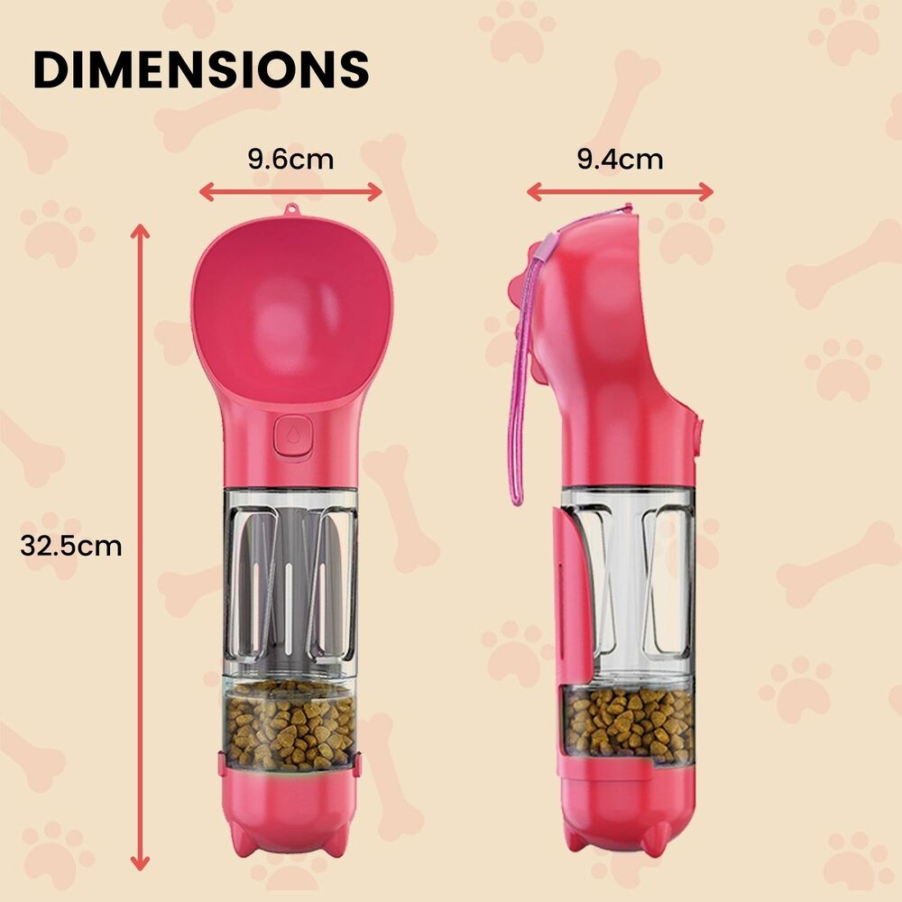 Effortless 4 in 1 Pet Scooper and Feeder Pink