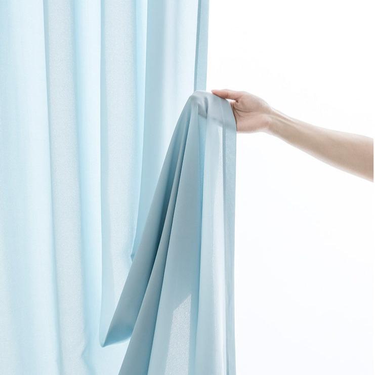 Set of 2 Natural Linen Blended Curtains - Dark Blue