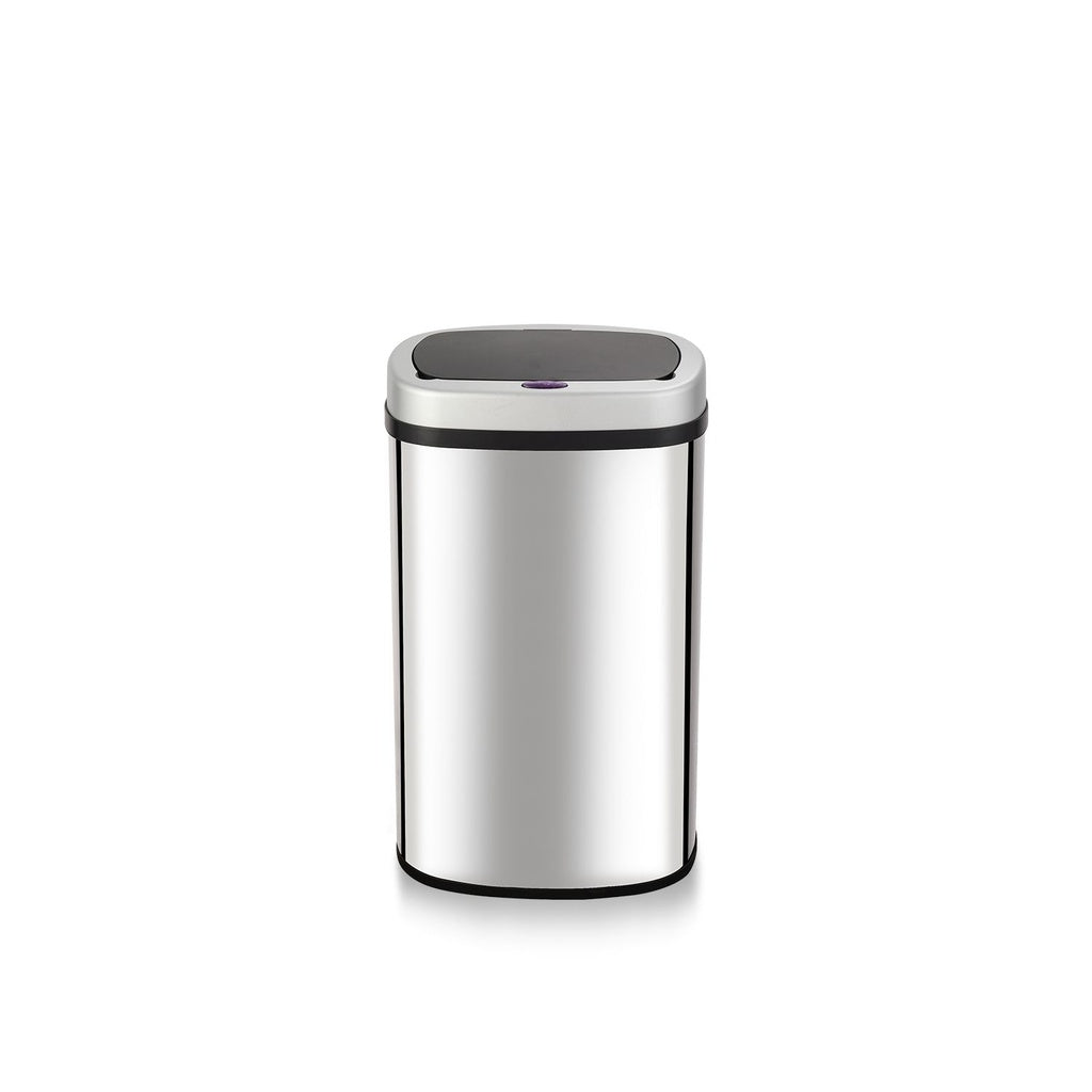 Mirror Oval Silver Motion Sensor Bin - 60L