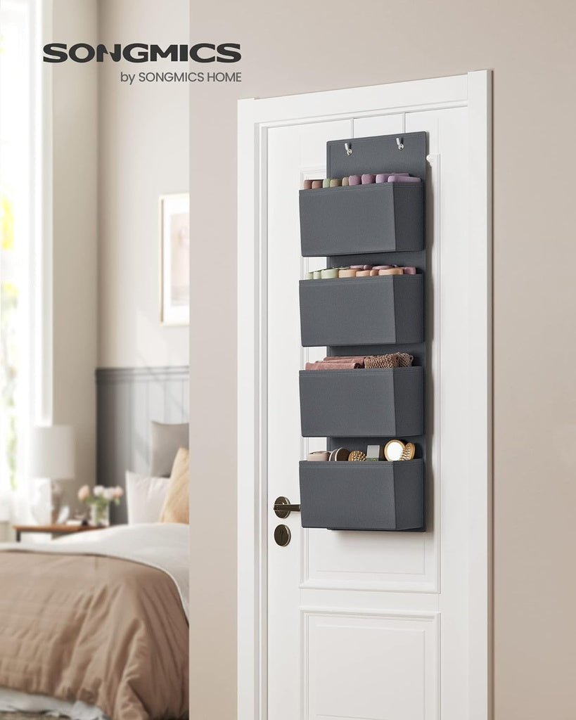 Hanging Closet Organizers and Storage with 4 Compartments - Grey