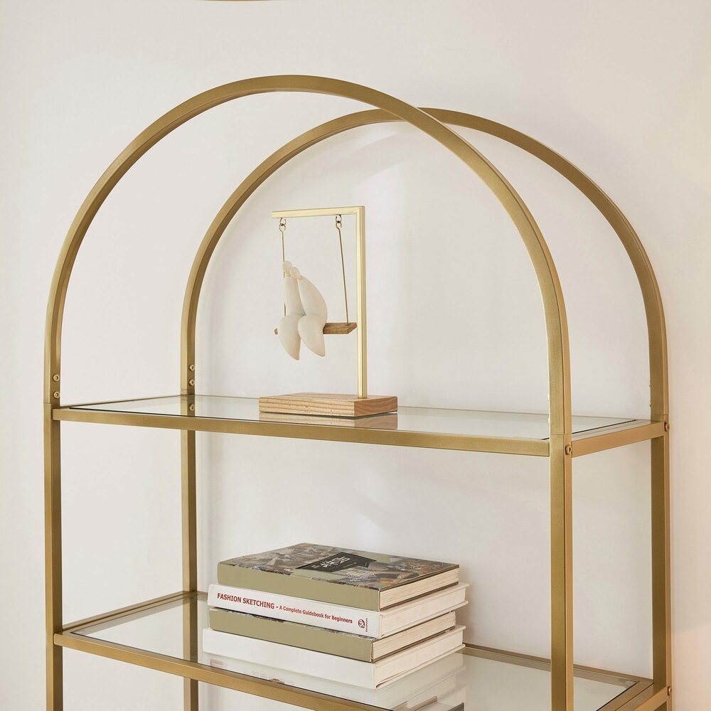 Bookshelf with Tempered Glass Shelves