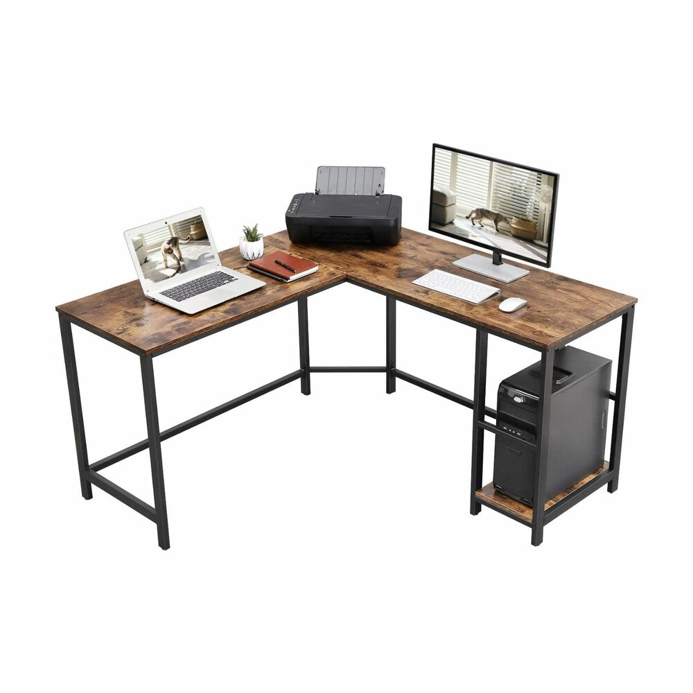 Authentic Style L-Shaped Desk with Shelves