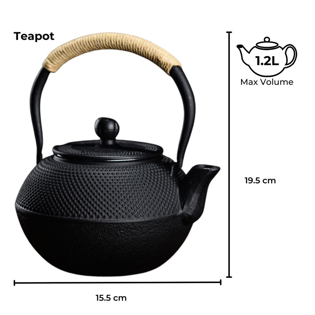 Iron Teapot with Filter and Warmer